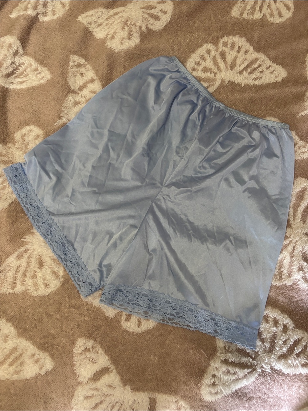 Vanity Fair Light Blue Lace-Trim Women’s Shorts